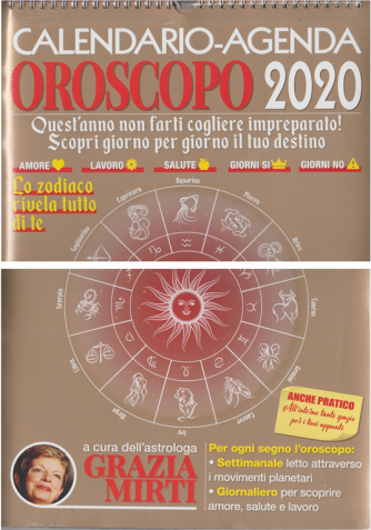 Calendario-Agenda OROSCOPO 2020 - cm. 30 x 42 con spirale