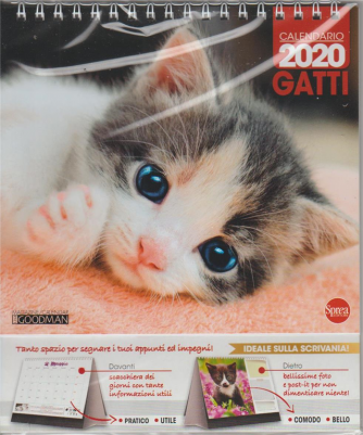 Calendario da tavolo 2020  Gatti cm.16,5  x15 x 8