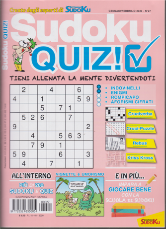 Sudoku quiz! n. 27 - mensile - 15/1/2020