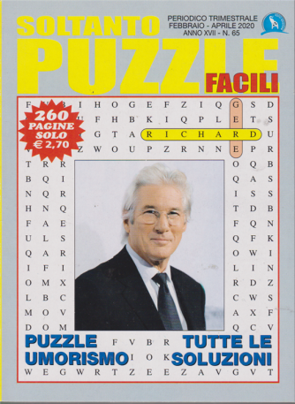 Soltanto puzzle facili - n. 65 - trimestrale - febbraio - aprile 2020 - 260 pagine