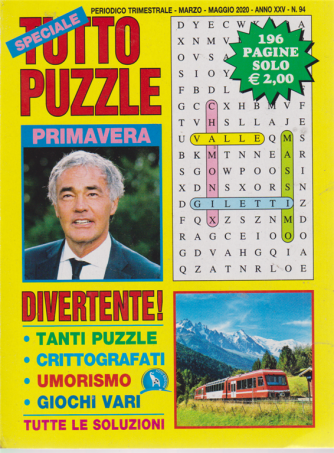 Speciale Tutto puzzle - n. 94 - trimestrale - marzo - maggio 2020 - 196 pagine
