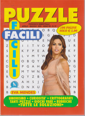 Puzzle Facili Facili - n. 37 - bimestrale - aprile - maggio 2020 - 196 pagine - Eva Mendes