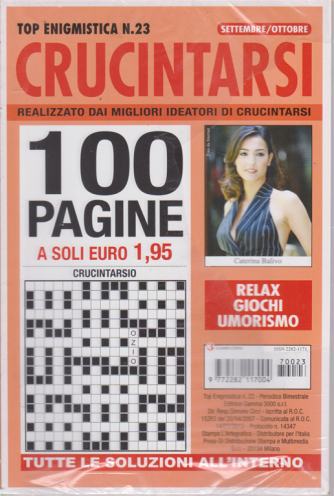 Top enigmistica n. 23 - Crucintarsi - bimestrale - settembre  / ottobre - 100 pagine