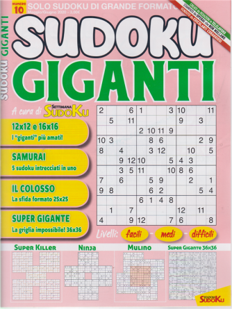 Sudoku Giganti - n. 10 - maggio - giugno 2020 - bimestrale - 