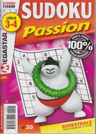 Sudoku Passion - Liv.3-4 - n. 20 - bimestrale - 27/4/2020