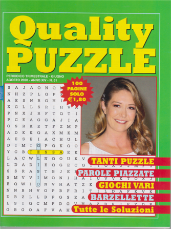 Quality Puzzle - n. 51 - trimestrale - giugno - agosto 2020 - 100 pagine - Tessa Gelisio