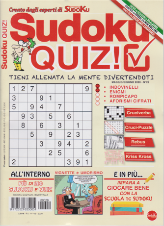 Sudoku Quiz - n. 29 - maggio - giugno 2020 - bimestrale - 