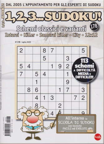 1,2,3 Sudoku! - n. 178 - luglio 2020 - mensile - 
