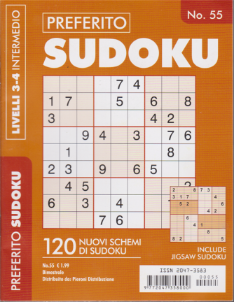 Preferito Sudoku - n. 55 - bimestrale - livelli 3-4 intermedio