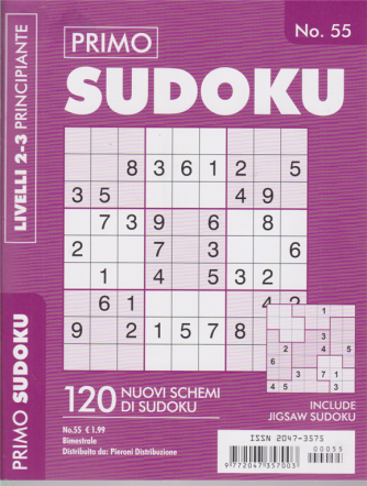 Primo Sudoku - n. 55 - bimestrale - livelli 2-3 principiante
