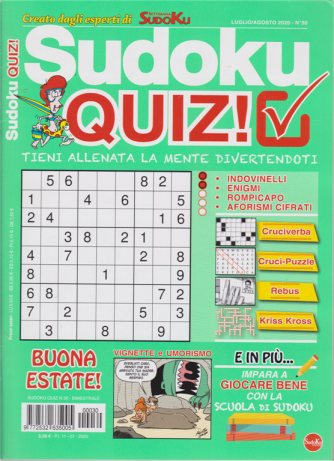 Sudoku Quiz - n. 30 - luglio - agosto 2020 - bimestrale - 