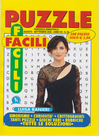Puzzle Facili Facili - n. 39 - Luisa Ranieri - bimestrale - agosto - settembre 2020 - 196 pagine