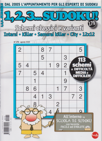 1,2,3 Sudoku! - n. 179 - agosto 2020 - mensile - 