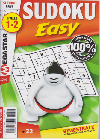 Sudoku Easy - n. 22 - bimestrale - 13/7/2020 - livello 1-2 - 
