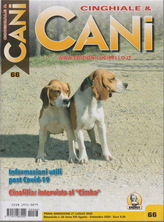 Cinghiale & cani - n. 66 -   bimestrale - agosto - settembre 2020