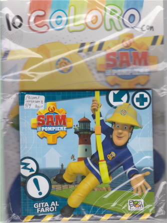 Sticker & Color - Io coloro con Sam il pompiere - album + libro con copertina rigida - Gita al faro! - n. 7 - 14/7/2020 - bimestrale - 