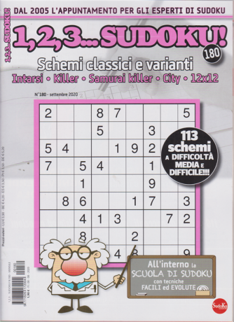 1,2,3 Sudoku - n. 180 - settembre 2020 - mensile