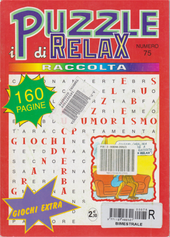 Raccolta I puzzle di Relax - n. 75 - bimestrale - 160 pagine