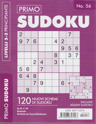 Primo Sudoku - n. 56 - bimestrale - livelli 2-3 principiante - 
