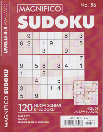 Magnifico Sudoku - n. 56 - bimestrale - livelli 4-5 avanzato - 