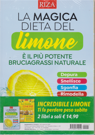 Dimagrire -La magica dieta del limone + Le ricette con il limone - n. 221 - settembre 2020 - 2 riviste
