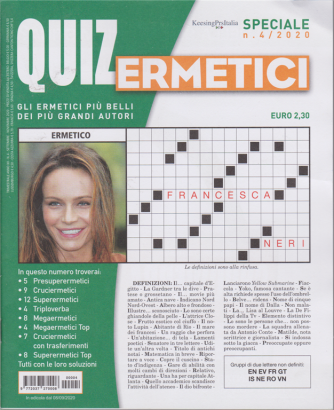 Quiz Ermetici - n. 4 - 8/9/2020 - trimestrale