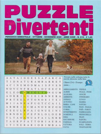 Puzzle Divertenti - n. 219 - bimestrale - ottobre - novembre 2020 - 
