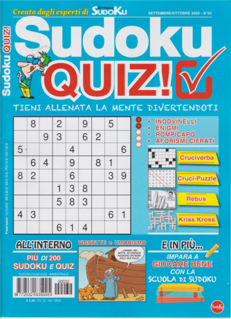 Sudoku Quiz - n. 32 - bimestrale - 12/9/2020