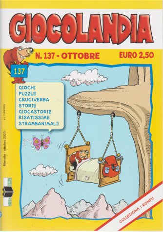Giocolandia - n. 137 - ottobre 2020 - mensileGiochi - puzzle - cruciverba - storie - giocastorie - risatissime - strambanimali!