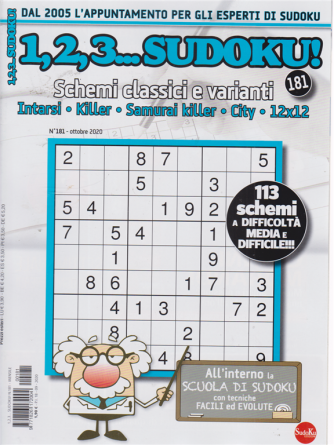 1,2,3 Sudoku - n. 181 - mensile - 18/9/2020 - 