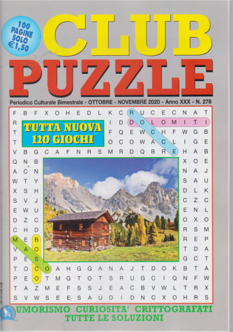 Club Puzzle - n. 278 - bimestrale - ottobre - novembre 2020 - 100 pagine - 120 giochi