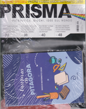Prisma  - n. 23 - ottobre 2020 - mensile + Libro giochi matematici 2020  - Divertiamoci con Pitagora - rivista + libro