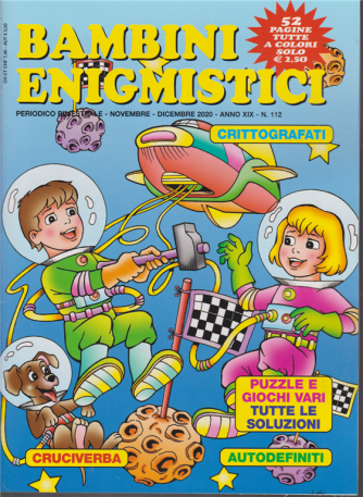 Bambini Enigmistici - n. 112 - bimestrale - novembre - dicembre 2020 - 52 pagine tutte a colori