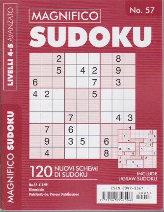 Magnifico Sudoku - n. 57 - bimestrale - livelli 4-5 avanzato - 