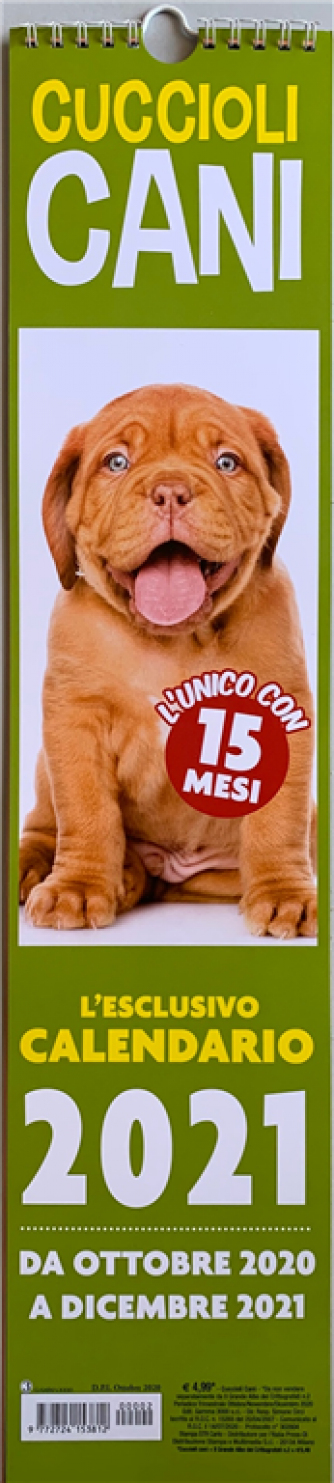 Calendario 2021 Cuccioli cani cm. 11x49 con spirale