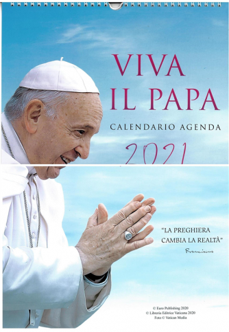 Calendario-Agenda Viva il Papa 2021 - cm. 29 x 42 con spirale