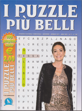 I puzzle piu' belli -Tessa Gelisio -  n. 71 - trimestrale - novembre - gennaio 2021 - 100 pagine