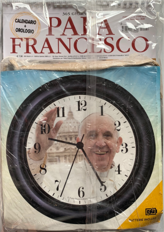 Calendario 2021 Papa Francesco - cm. 22 x 32.5 con spirale + Orologio da parete