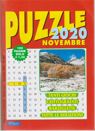 Puzzle 2020 - n. 347 - novembre - gennaio 2021 - 100 pagine