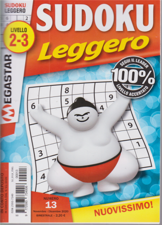 Sudoku Leggero - livello 2-3 - n. 13 - novembre - dicembre 2020 - bimestrale