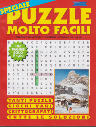 Speciale Puzzle molto facili - n. 30 - trimestrale - dicembre - febbraio 2021 - 196 pagine