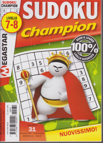 Sudoku Champion - livello 7-8 - n. 31 - dicembre 2020 - bimestrale