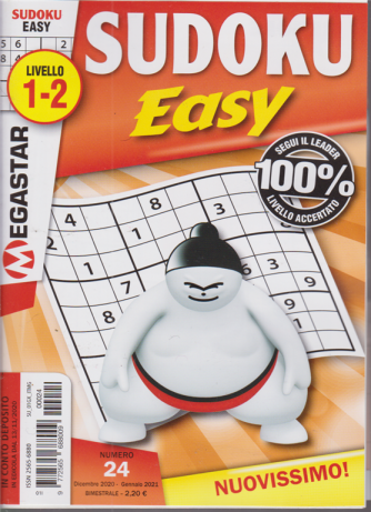 Sudoku Easy - livello 1-2 . n. 24 - bimestrale - dicembre - gennaio 2021 - 
