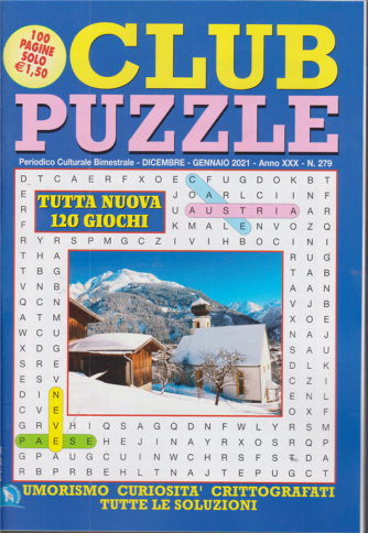 Club Puzzle - n. 279 - bimestrale - dicembre - gennaio 2021 - 100 pagine