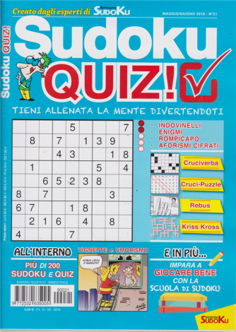Sudoku Quiz - n. 21 - maggio - giugno 2019 - bimestrale