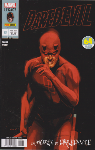 Daredevil - n. 93 - mensile - 6 giugno 2019 - La morte di Daredevil