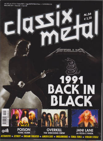 Classix! Metal - 1991 Back In Black - n. 36 - marzo - aprile 2019 - bimestrale