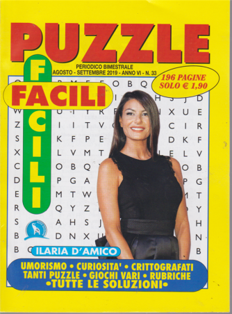 Puzzle Facili Facili - n. 33 - agosto - settembre 2019 - 196 pagine - bimestrale