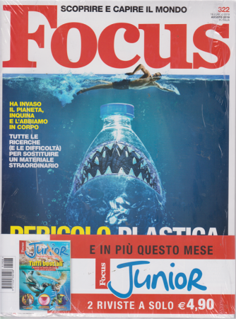 Focus + Focus Junior - n. 322 - agosto 2019 - mensile - 2 riviste