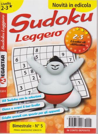 Sudoku Leggero - Liv.2-3 - n. 5 - bimestrale - 5/8/2019 - 